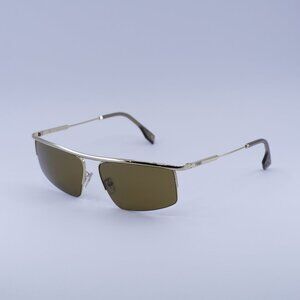 Fendi FE40141U 32E Sunglasses Gold Rectangle Frame, Brown Lenses